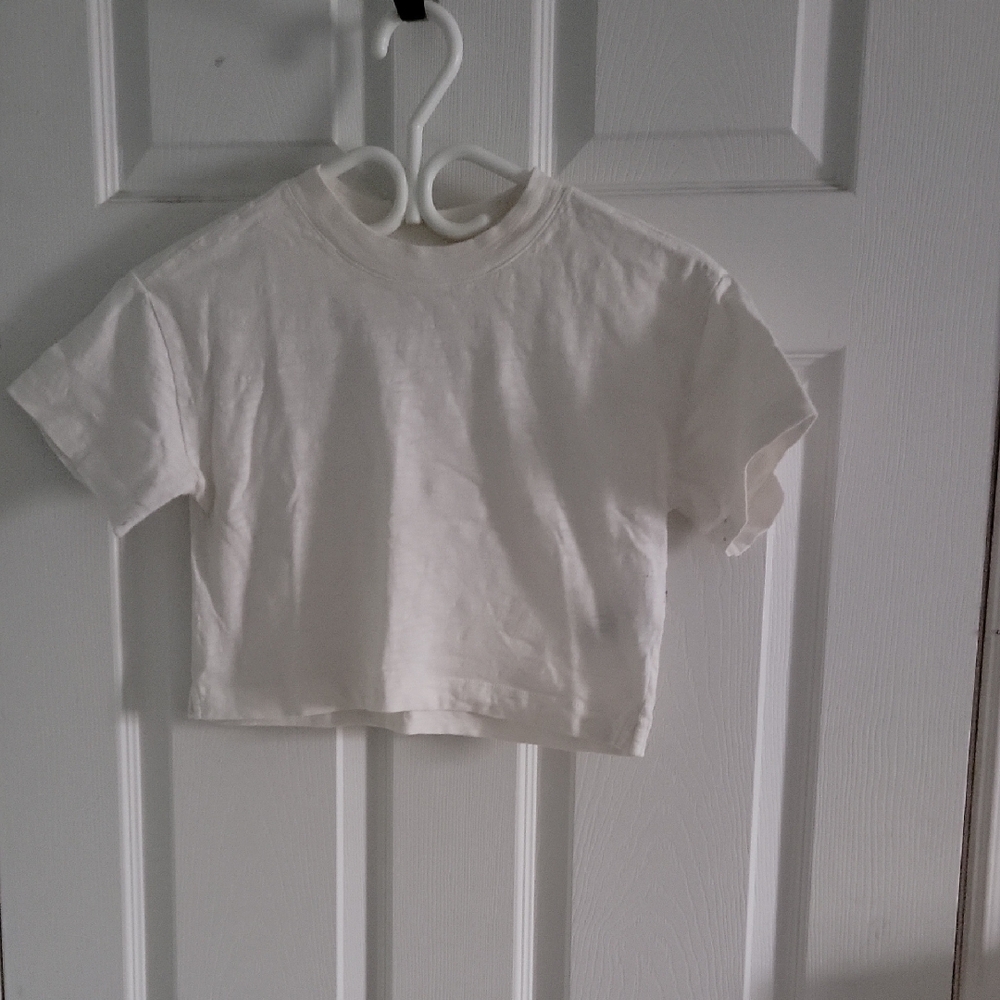 GAP White Short Sleeve Cropped Shirt